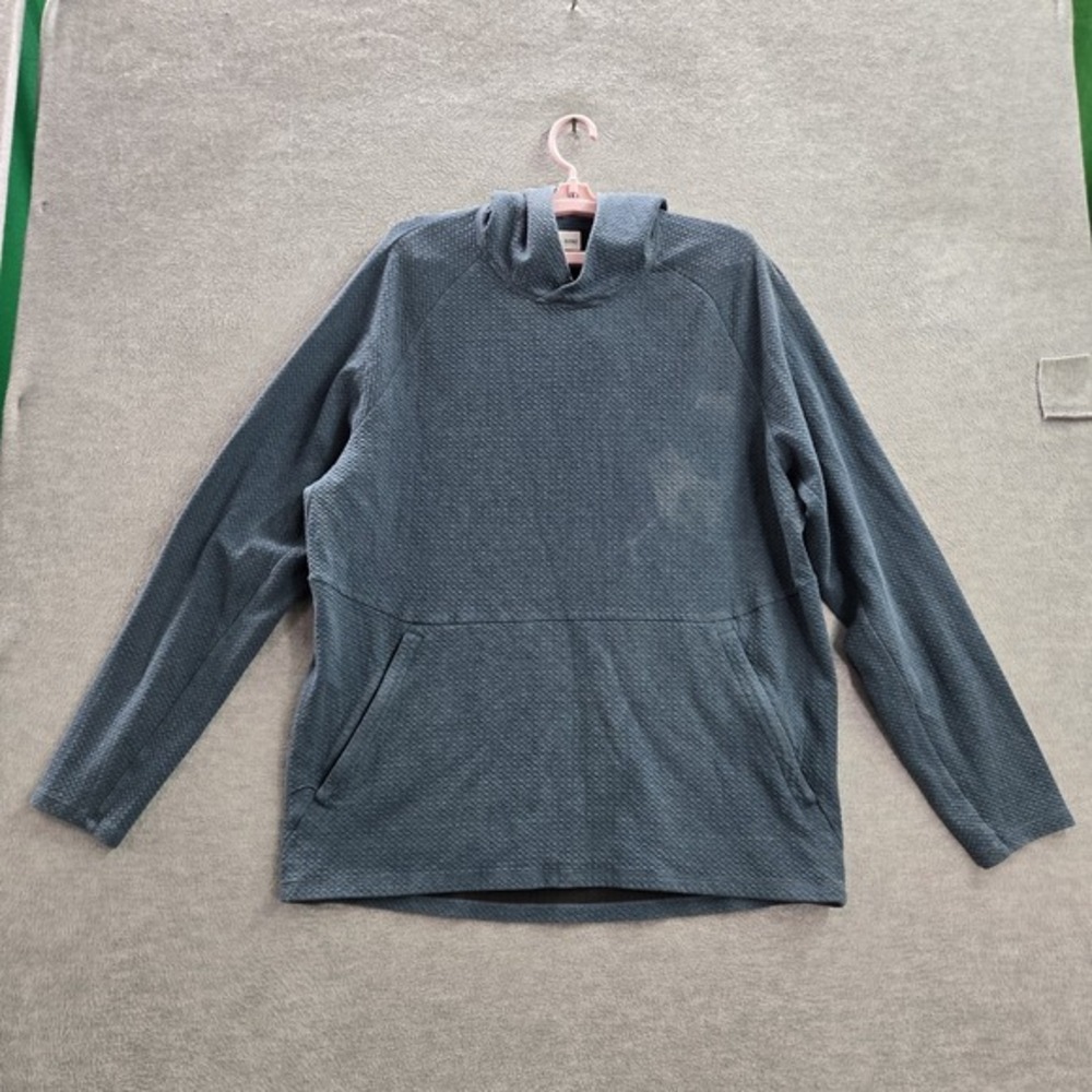 Lululemon Men Hoodie XL Blue‎ At Ease Logo Long Sleeve